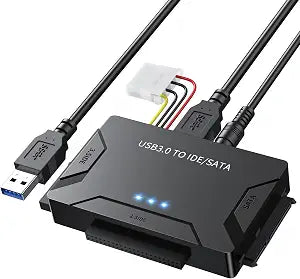 POSUGEAR USB 3.0 to IDE and SATA Adapter, Hard Drive Adapter Cable Universal for 2.5/3.5 inch HDD/SSD Hard Drive Disk, Hard Drive Reader with 12V/2A Power Adapter