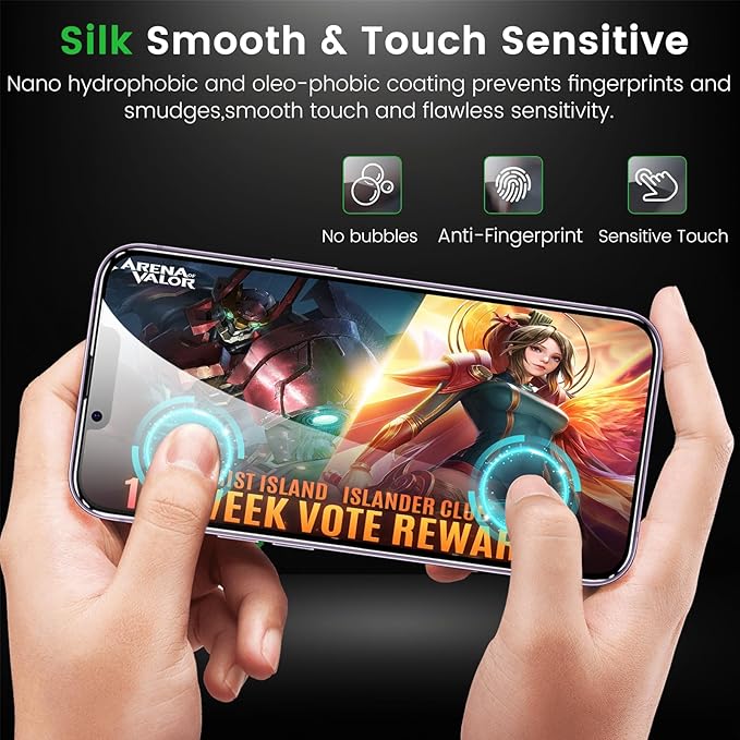 3 Pack Privacy Screen Protector for iPhone 14 Plus 6.7 Inch with 3 Pack Camera Lens Protector, Anti Spy Tempered Glass Film, Anti-Scratch, Touch Sensitive, Case Friendly