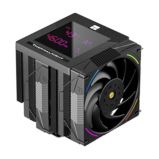 Thermalright Phantom Spirit 120 Digital EVO CPU Air Cooler,7 Heat Pipes CPU Cooling,Double Tower Cooling,Support for AM4/AM5/Intel lga1700/115X/1200/1851,Magnetic Attraction-Digital Screen Top Cover