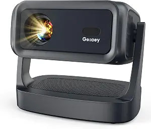 [4000 ANSI/ 330°Stand/Built in Apps] 4K-Projector with WiFi and Bluetooth 5.4, Goiaey GO2 Mini Outdoor Projector with Auto Focus, DoIby, Zoom, Portable Projector for Bedroom/Home/Ceiling