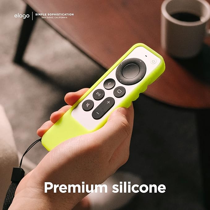elago R3 Protective Case Compatible with 2022 Apple TV Siri Remote 3rd Generation, Compatible with 2021 Apple TV Siri Remote 2nd Gen - Great Grip, Shock Absorption, Drop Protection [Neon Yellow]