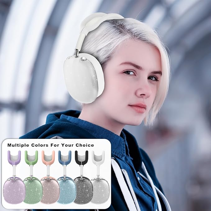 for AirPods Max case Cover,Anti-Scratch Ear Pad Case Cover/Ear Cups Cover/Headband Cover for AirPods Max. Clear Soft TPU and Silicone,Skin Scratch Proof.