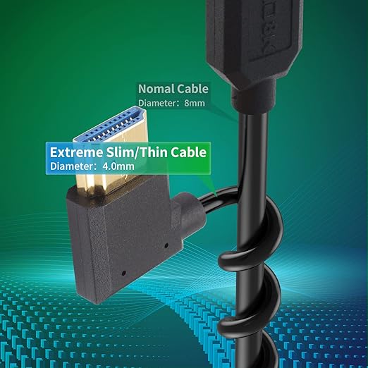 Duttek 8K Right Angle HDMI Extender Cable 1Ft, 48Gbps HDMI Male to Female Cable, HDMI Extension Cable Support 8K@60Hz 4K@120 7680P for TV, Laptop, Projector, Monitor, Xbox