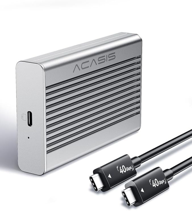 ACASIS 40Gbps M.2 NVMe SSD Enclosure with Aluminum Heat-dissipating fins