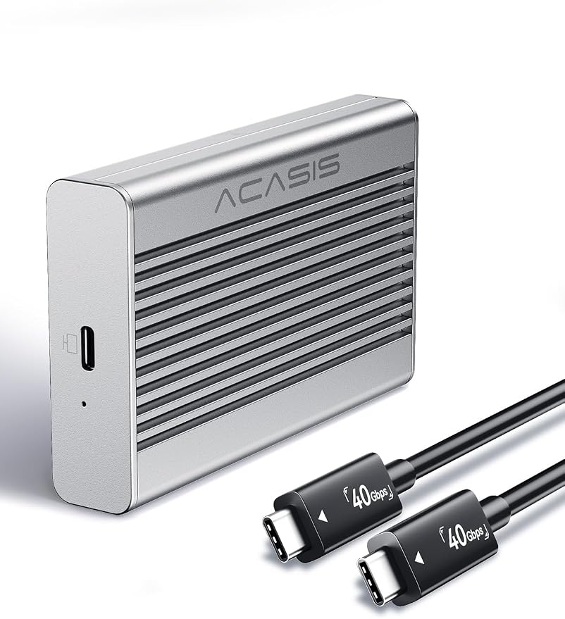 ACASIS 40Gbps M.2 NVMe SSD Enclosure with Aluminum Heat-dissipating fins
