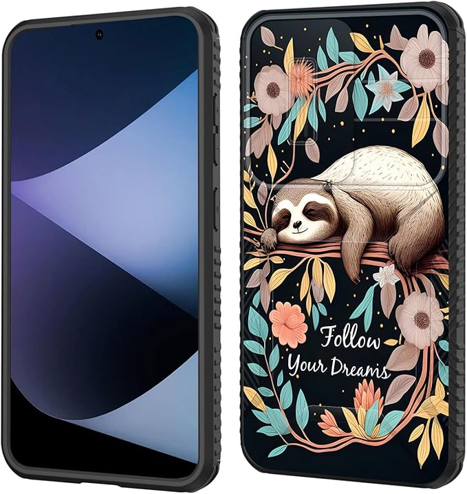for Galaxy S26 Case Built in Slide Camera Lens Cover,Heavy Duty Shockproof Protection Dual Layer Case for Samsung Galaxy S26 6.3" 2026,Cute Baby Sloth On The Tree