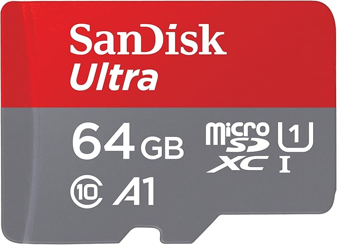 SANDISK 64GB Ultra microSD Card + Adapter, Up to 140MB/s Read Speeds