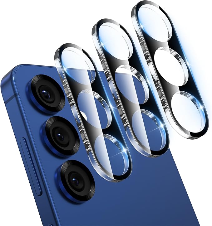 YWXTW 3 Pack Camera Lens Protector for Samsung Galaxy S26 6.3 Inch, 9H Tempered Glass Ultra HD [No Impact on Night Shots] S26 Lens Protector, Anti-Scratch No Bubbles