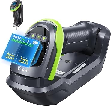 Eyoyo Handheld 1D 2D QR Bluetooth Wireless Barcode Scanner with Screen