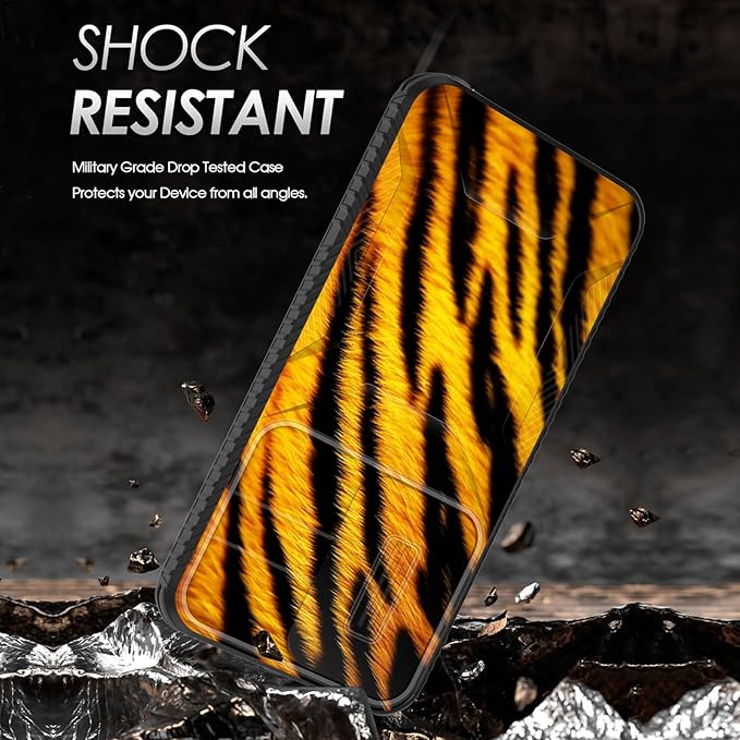 for Galaxy S26 Case Built in Slide Camera Lens Cover,Heavy Duty Shockproof Protection Dual Layer Case for Samsung Galaxy S26 6.3" 2026,Tiger Texture Print