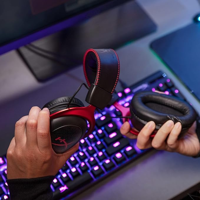 HyperX Cloud II Wireless - Gaming Headset for PC, PS5, PS4, Long Lasting Battery Up to 30 Hours, DTS Headphone:X Spatial Audio, Memory Foam, Detachable Noise Cancelling Microphone with Mic Monitoring