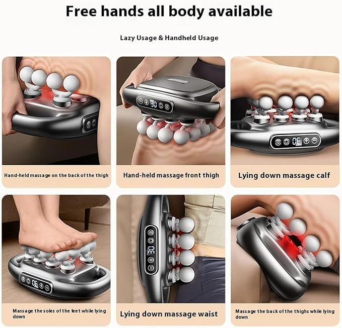 16-Head Massage Gun Set with 30 Levels & 3 Modes, Massage Gun Deep Tissue Neck Massager with 16 Heads, for Deep Tissue, Back, Shoulders, Legs