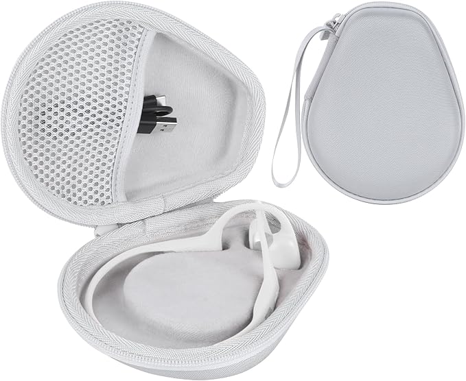 Hard Case Replacement for SHOKZ OpenRun Pro 2 / Pro 2 Mini/OpenMove/OpenRun/OpenSwim Open-Ear Bone Conduction Sport Headphones (Grey Case)