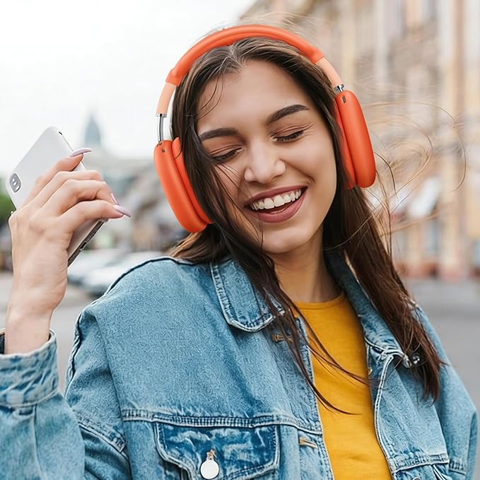 Lerobo for AirPods Max Case Cover, Anti-Scratch Ear Pad Case Cover/Anti-Sweat Soft Ear Cups Cover/Headband Cover for AirPod Pro Max 2024/2020 Headphones, Skin Silicone Protector Accessories, Orange
