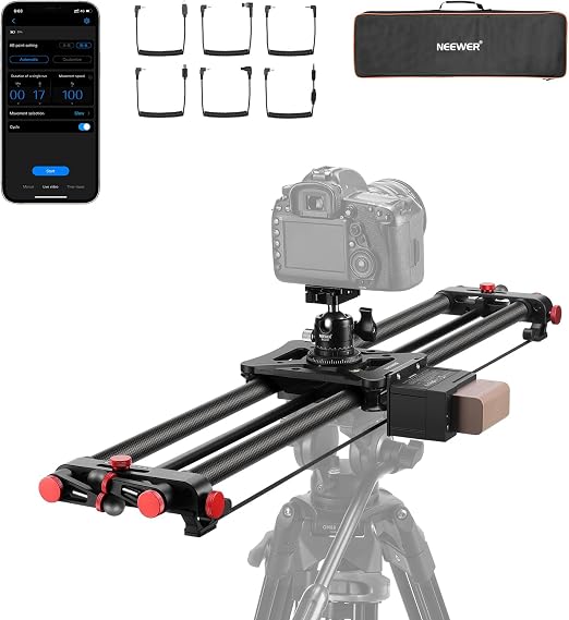 NEEWER 31.5"/80cm Motorized Camera Slider with App Control, ER1