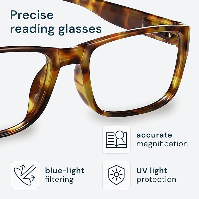 Gaoye 2.25 Professional Reading Glasses for All Day - Computer Readers with Blue Light Protection - Value Pack