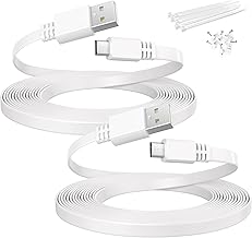 Itramax Flat USB A to Micro USB Power Extension Cable 30FT/9M 2Pack,White - Image 1