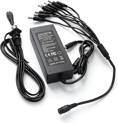 12V 10A Power Supply 120W Adapter + 8-Way Splitter