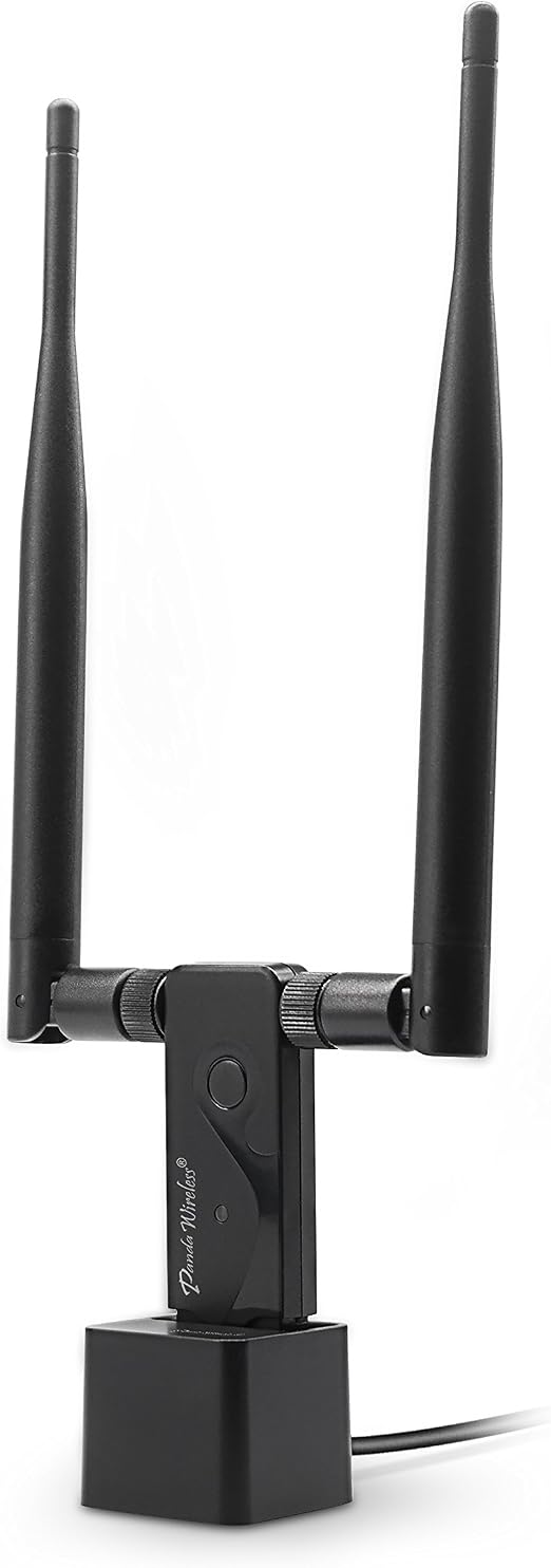 Panda Wireless PAU09 N600 Dual Band (2.4GHz and 5GHz) Wireless N USB Adapter W/Dual 5dBi Antennas - Windows 7/8/10/11, Zorin, Mint, Ubuntu, openSUSE, Fedora, Centos, Kali and Raspbian