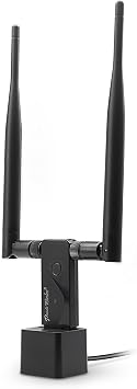 Panda Wireless PAU09 N600 Dual Band (2.4GHz and 5GHz) Wireless N USB Adapter W/Dual 5dBi Antennas - Windows 7/8/10/11, Zorin, Mint, Ubuntu, openSUSE, Fedora, Centos, Kali and Raspbian
