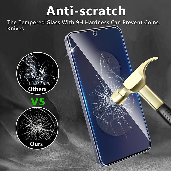 3 Pack Privacy Screen Protector Designed for Samsung Galaxy S25 FE,Full Coverage Anti-Spy Tempered Glass Film,9H Hardness,Anti-Fingerprint,Bubble Free,Easy to Install