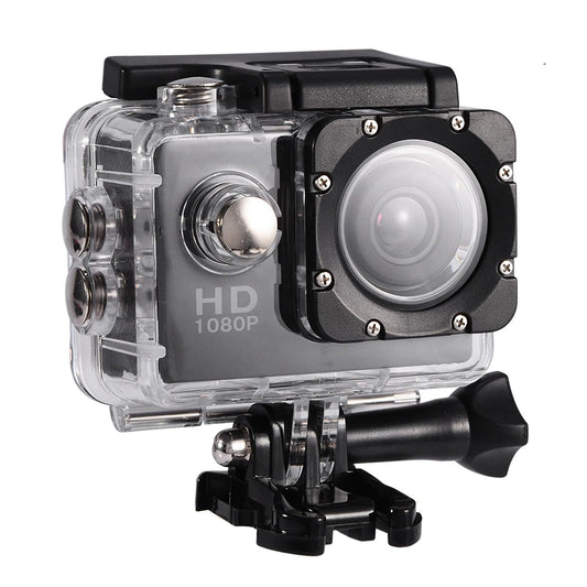 Action Camera, 12MP 1080P Underwater Sports Camera with 2.0 Inch Screen, Mini, Black, with Mounting Accessories Kit