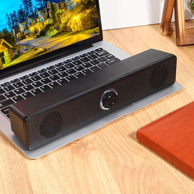 HOMSFOU Wired Sound Bar 2.0 Speaker System with Subwoofer for Tv Pc Mobile Devices Small Surround Sound System Clear Stereo Audio