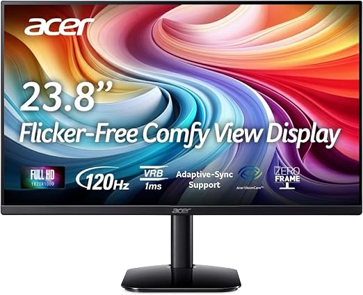 Acer 23.8in FHD 1920x1080 IPS 120Hz Office Monitor KA242Y G0bi
