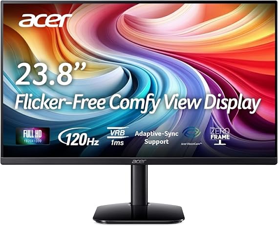 Acer 23.8in FHD 1920x1080 IPS 120Hz Office Monitor KA242Y G0bi
