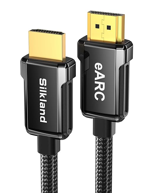 Silkland HDMI eARC/ARC Cable for Soundbar 6.6FT, High Speed HDMI ARC Cable, [8K, HDR, HDCP 2.2, Ethernet], Compatible for Samsung, Vizio, Sono, Bose, LG Sound bar, UHD