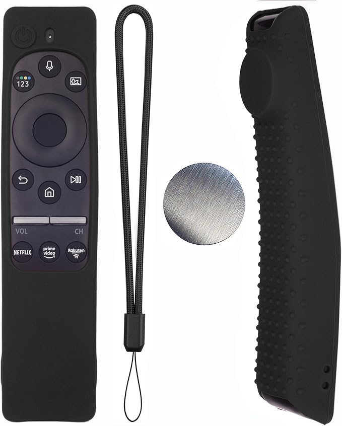 Silicone Protecitve Case Cover for Samsung Smart TV Remote Control BN59 Series, with Magnet Anti-Lost Shockproof Soft Anti Slip Shockproof Remote Control Skin Sleeve Protector (Black)