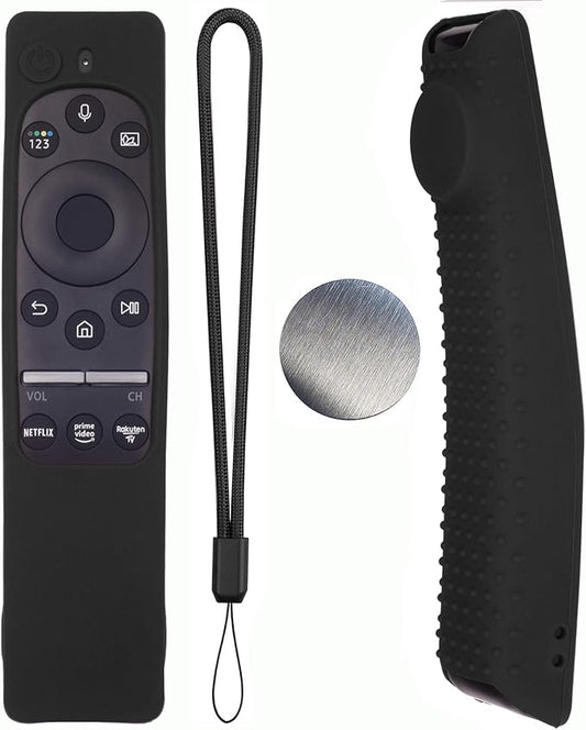 Silicone Protecitve Case Cover for Samsung Smart TV Remote Control BN59 Series, with Magnet Anti-Lost Shockproof Soft Anti Slip Shockproof Remote Control Skin Sleeve Protector (Black)