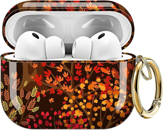 for AirPods Pro 3 Case, Compatible with AirPods Pro 3rd Generation Case (2025), Shockproof Protective Cover with Golden Carabine (Cute Tree)