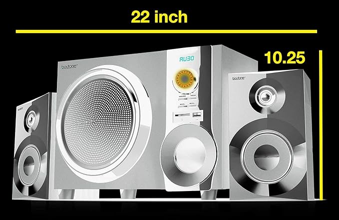 Boytone 60W Wireless Bluetooth Speaker with Powerful Bass, FM Radio, Remote Control - For Phone, Laptop, Aux-in, USB/SD