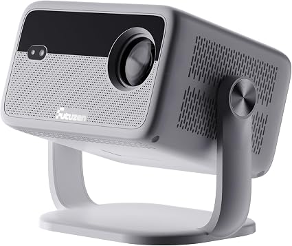 Smart Android Projector with 4K 8K Support, 600 ANSI, 360° Rotatable Mini Projector with Wifi6 and Bluetooth5.2, Auto Keystone & Electric Focus 1080P Portable Movie Phone Proyector for Home Outdoor