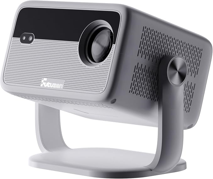 Smart Android Projector with 4K 8K Support, 600 ANSI, 360° Rotatable Mini Projector with Wifi6 and Bluetooth5.2, Auto Keystone & Electric Focus 1080P Portable Movie Phone Proyector for Home Outdoor