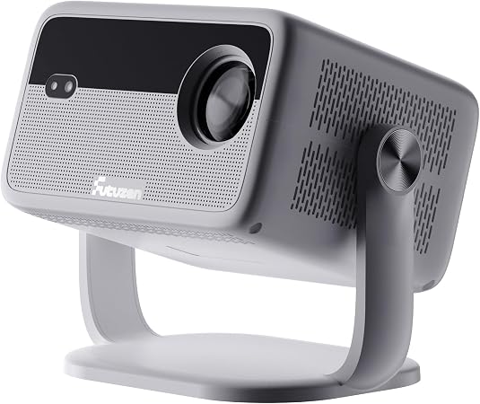Smart Android Projector with 4K 8K Support, 600 ANSI, 360° Rotatable Mini Projector with Wifi6 and Bluetooth5.2, Auto Keystone & Electric Focus 1080P Portable Movie Phone Proyector for Home Outdoor