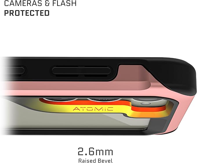 Ghostek ATOMIC slim Galaxy S23 Case for Women Girls with Clear Back and Lightweight Aluminum Bumper for Heavy Duty Protection Protective Phone Cover Designed for 2023 Samsung Galaxy S23 (6.1in) (Pink)