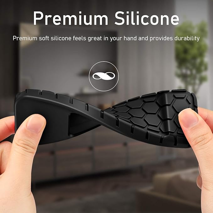Fintie Bundle: Protective Case for Apple TV 4K/ HD Siri Remote (1st Gen) - Honey Comb Lightweight Anti Slip Shockproof Silicone Cover + Remote Holder Bracket Shelf for Apple TV Remote