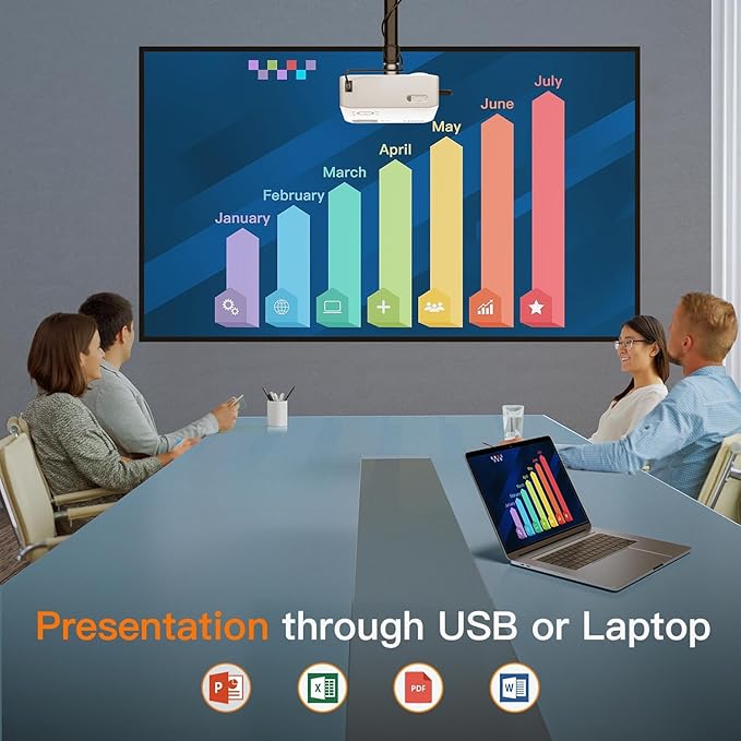 15000L Mini Projector, VISSPL 4K Support Video Projector, Portable Projector with Tripod, Kids Gift, Home Theater Movie Phone Projector Compatible with Android/iOS/Windows/TV Stick/HDMI/USB