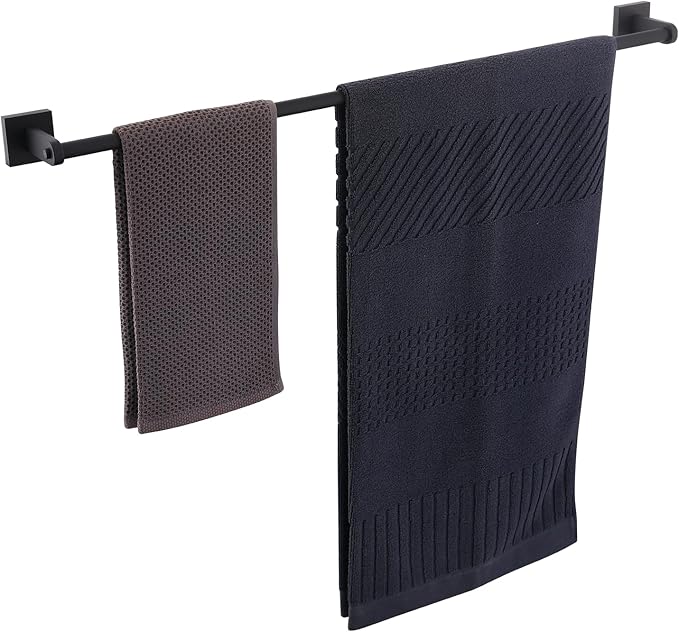 Miyili 30-Inch Single Towel Bar Towel Holder, Wall Mounted SUS 304 Stainless Steel Bathroom Towel Rack with Matte Black Finish, Total Length32-Inch