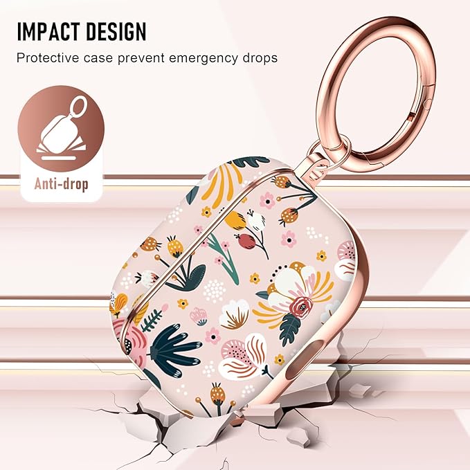 Maxjoy for AirPods 3rd Generation Case, Compatible with Apple AirPods 3rd Charging Case, Pink Flowers