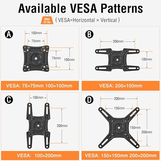 ELIVED Flip Down Ceiling TV Mount for Most 14-40 Inch TVs, Floding TV Mount for Flat and Pitched Roof, Height Adjustable Full Motion tv Bracket 360° Swivel, Max VESA 200x200mm, up to 22 Lbs, YD3030