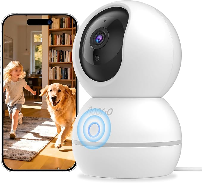 Noorio 2K Indoor Camera Wireless, Baby Monitor Pet Camera, 2-Way Audio