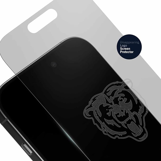 NFL Chicago Bears Clear Screen Protectors for iPhone 15 Pro Max/15 Plus/16 Plus - with Disappearing Logo - Scratch-Resistant and Easy-to-Install Screen Protectors (Includes Installation Tray)