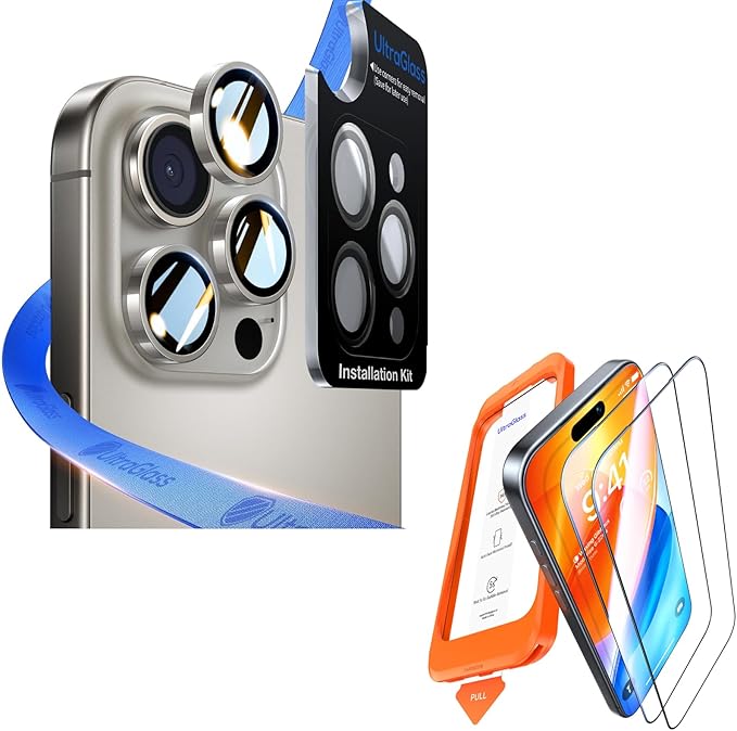UltraGlass for iPhone 16 Pro (Screen Protector+ Camera Protector) Natural Titanium