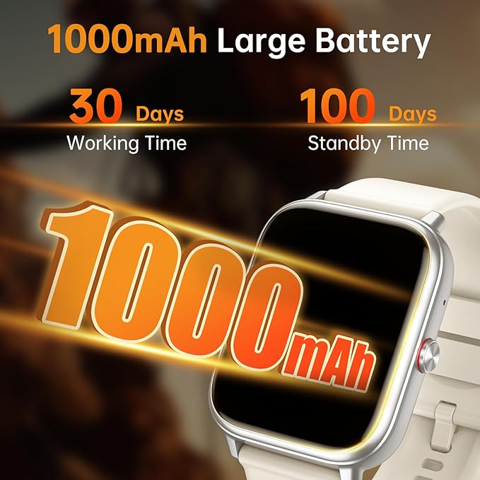 Smart Watch for Men Women, Fitness Tracker (Answer/Make Call), 1000 mAh Battery, 120+ Sport Modes, Step Counter/Sleep Monitor Fitness Watch, Smartwatch for Android/iPhone (Starlight)