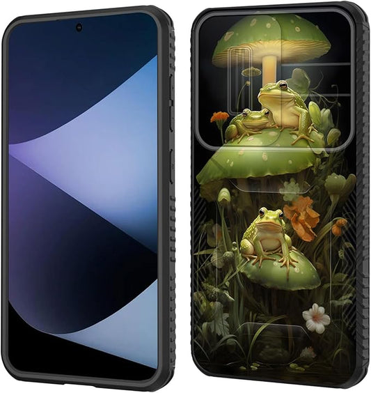 for Galaxy S26 Plus Case Built in Slide Camera Lens Cover,Heavy Duty Shockproof Protection Dual Layer Case for Samsung Galaxy S26 Plus 6.7" 2026,Cute Frog Mushroom