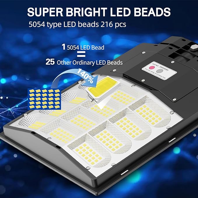 7000W Solar Street Light, Solar Street Lights Outdoor Waterproof IP67, Outdoor SolarLamp with Motion Sensor & Dusk to Dawn - Durable, Energy-Efficient SolarLighting for Garden, Yard, Driveway