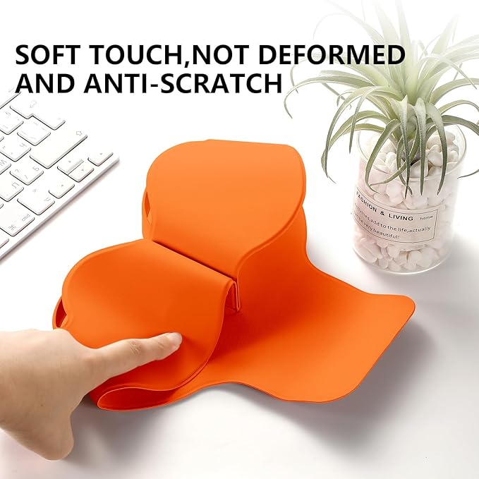 for Apple Airpods Max Case,Headphones Protective Case for AirPod Max Supports Sleep Mode, Anti-Scratch and Anti-Dust,Airpod Pro Max by PU Leather,Orange 2